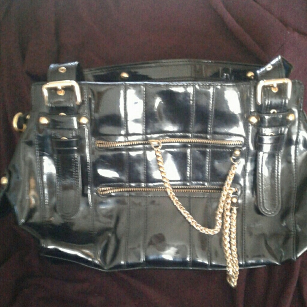 Patent look purse
